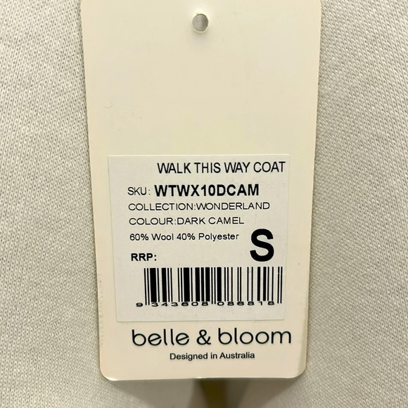 Belle & Bloom Walk This Way Wool Blend Oversized Coat- Dark Camel - Picture 10 of 10